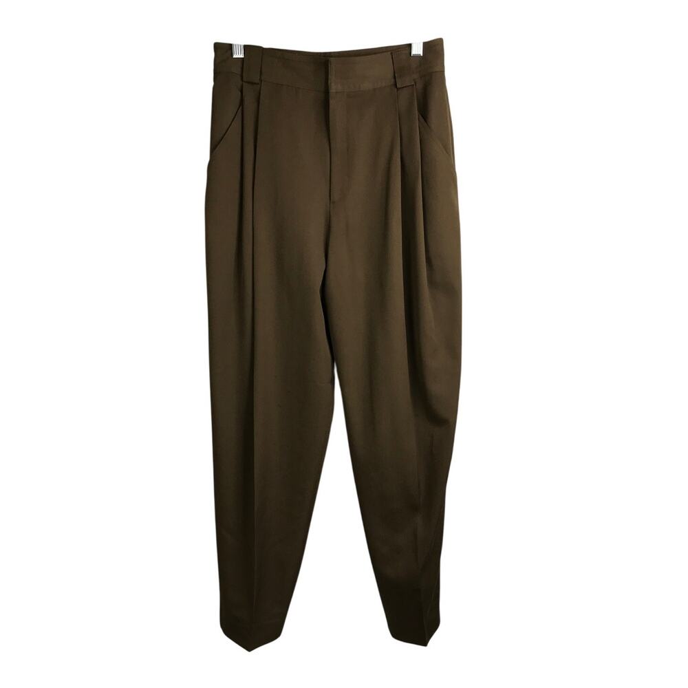 Ellen Tracy Trouser Womens Sz 10 Dark Brown 100%‎ Wool Classic Vintage
